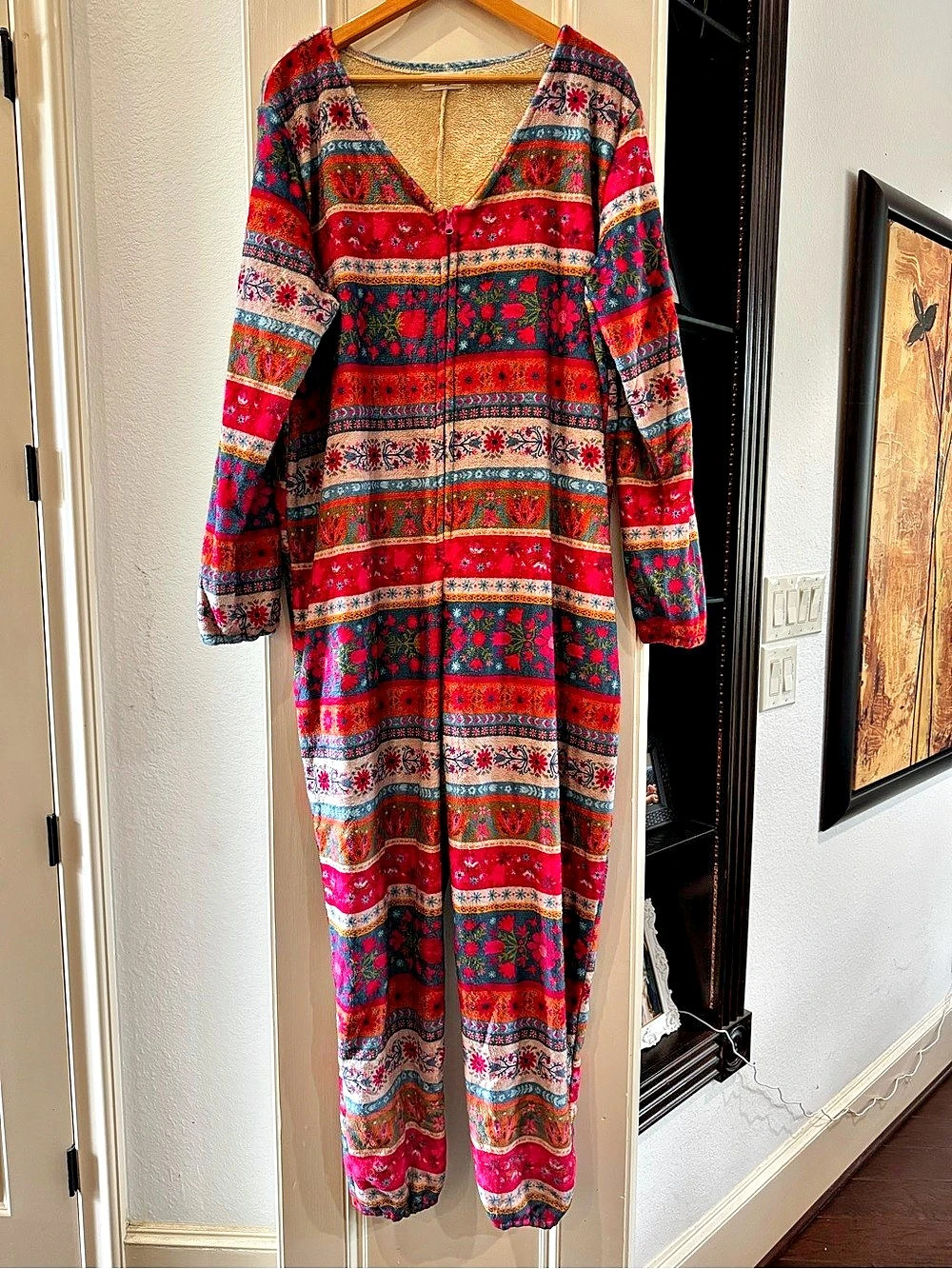 Natural Life Fleece One-Piece Multicolor Pajama Jumpsuit XL